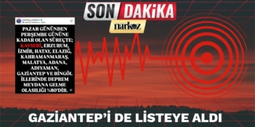 Astrologdan dikkat çeken deprem öngörüsü: Gaziantep’i de listeye aldı