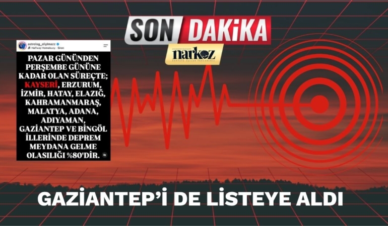 Astrologdan dikkat çeken deprem öngörüsü: Gaziantep’i de listeye aldı