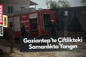 Gaziantep’te Çiftlikteki Samanlıkta Yangın