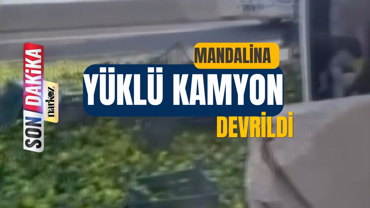 Gaziantep TAG Otoyolu’nda Mandalina Yüklü Kamyon Devrildi